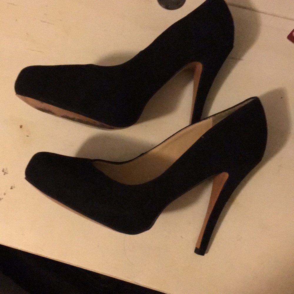 Talbots black suede pumps size 7 w